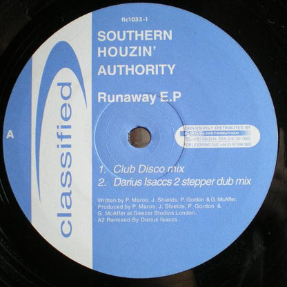 Southern Houzin' Authority : Runaway E.P (12", EP)