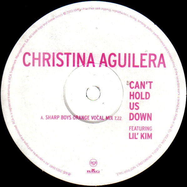 Christina Aguilera Featuring Lil' Kim : Can't Hold Us Down (12", Single, Promo)