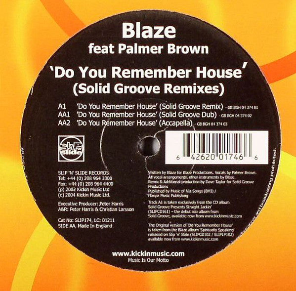 Blaze : Do You Remember House (Solid Groove Remixes) (12")