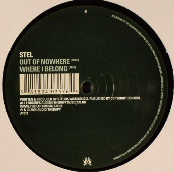 Stel : Out Of Nowhere / Where I Belong (12")