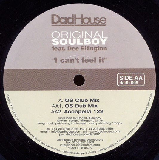 Original Soulboy : I Can't Feel It (12")