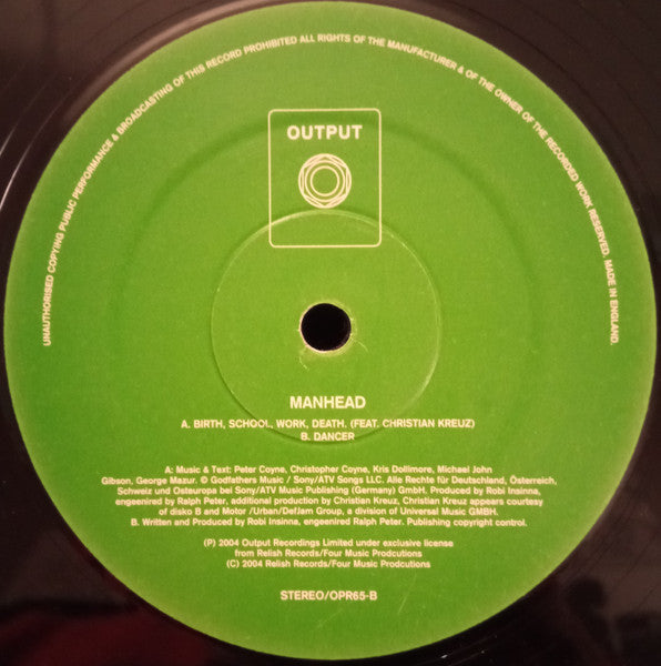 Manhead Feat. Christian Kreuz : Birth, School, Work, Death (12", Maxi)