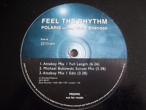 Polaris (23) Featuring Claire Sheridan : Feel The Rhythm (12", Promo)