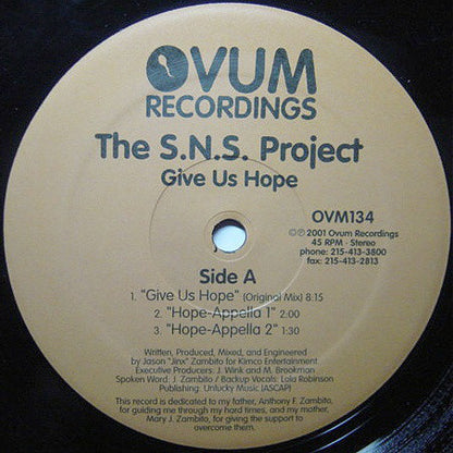 SNS Project : Give Us Hope (12")