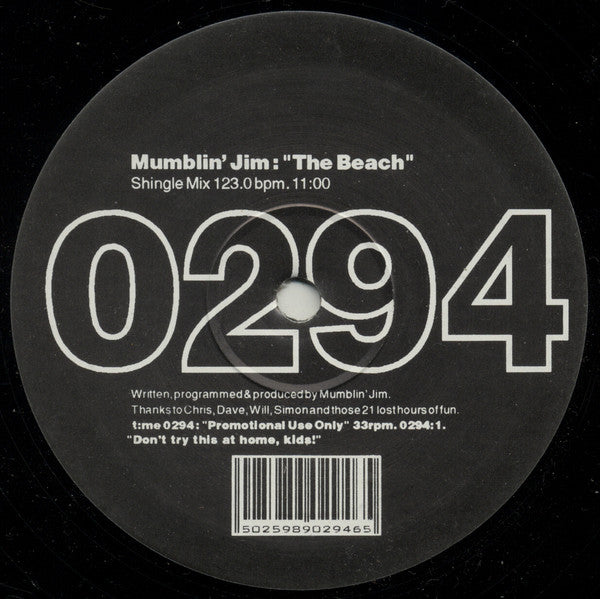 Mumblin' Jim : The Beach (12", Promo)