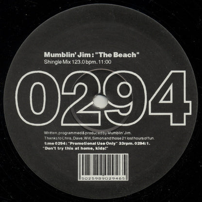 Mumblin' Jim : The Beach (12", Promo)
