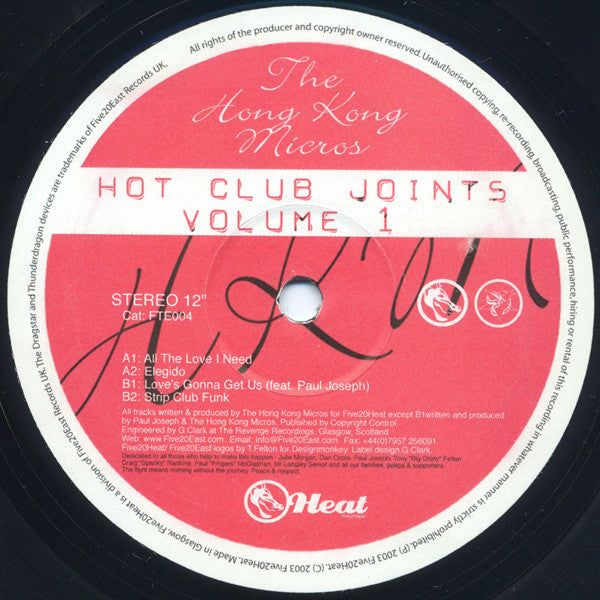 The Hong Kong Micros : Hot Club Joints Volume 1 (12")