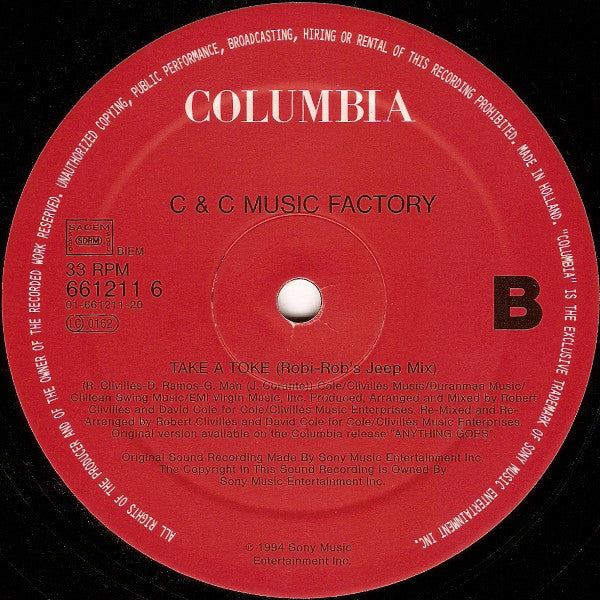 C + C Music Factory : I Found Love / Take A Toke (12")