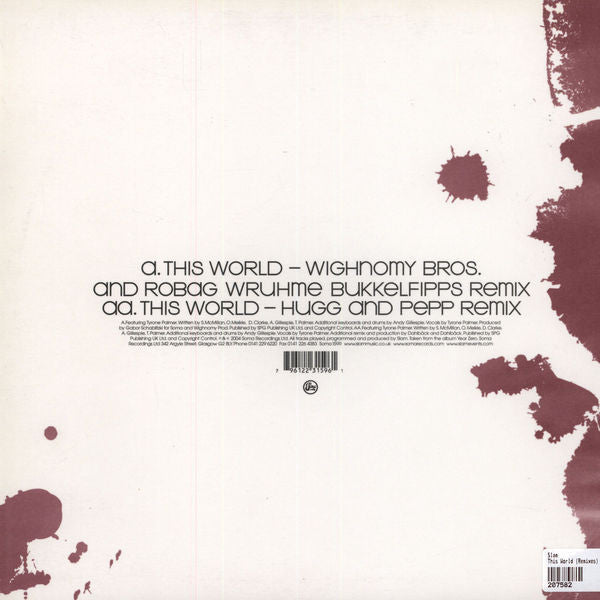 Slam : This World (Remixes) (12", Pic)