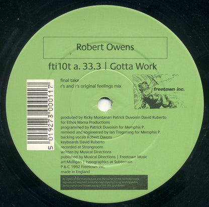 Robert Owens : Gotta Work (12")