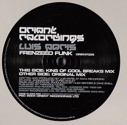 Luis Paris : Frenzeed Funk (12")