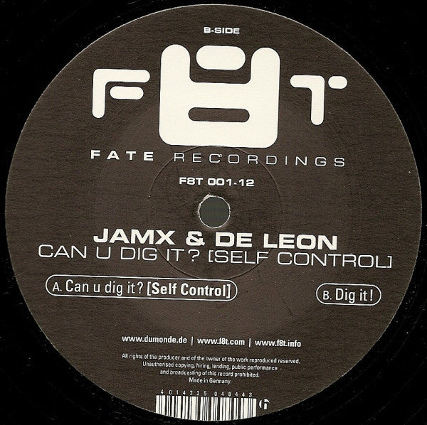 JamX & De Leon : Can U Dig It? (Self Control) (12")