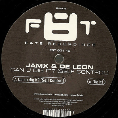 JamX & De Leon : Can U Dig It? (Self Control) (12")
