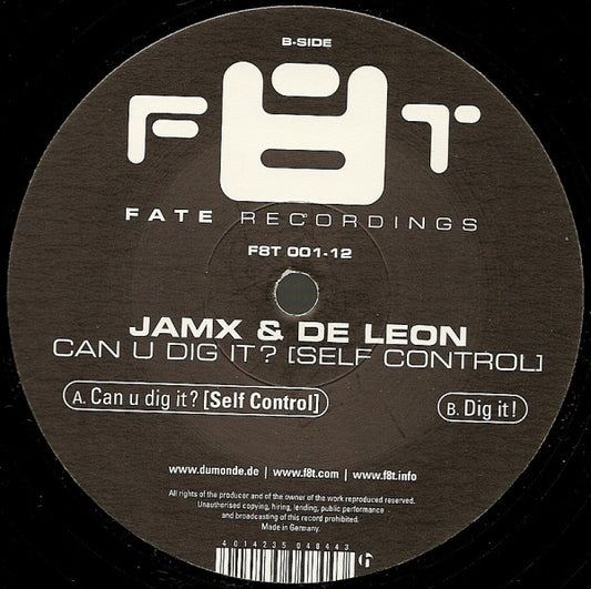 JamX & De Leon : Can U Dig It? (Self Control) (12")