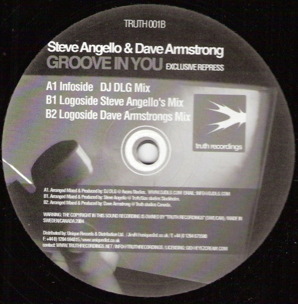 Steve Angello & Dave Armstrong : Groove In You (Exclusive Repress) (12")