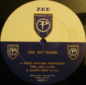 Zee Cowling : Say My Name (2x12", Promo)