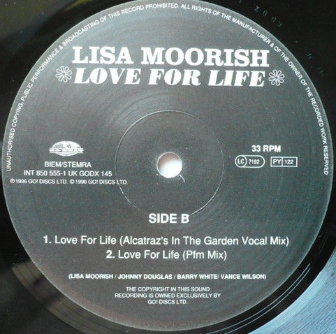Lisa Moorish : Love For Life (12")
