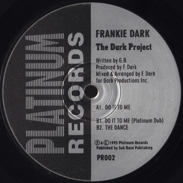 Frankie Dark : The Dark Project (12")
