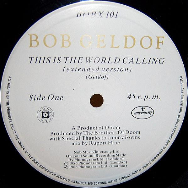 Bob Geldof : This Is The World Calling (12", Single)