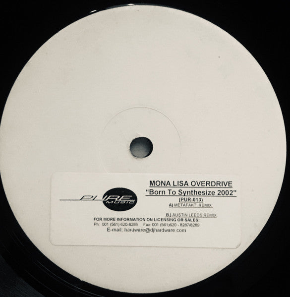 Mona Lisa Overdrive : Born To Synthesize 2002 (12", Promo, W/Lbl)