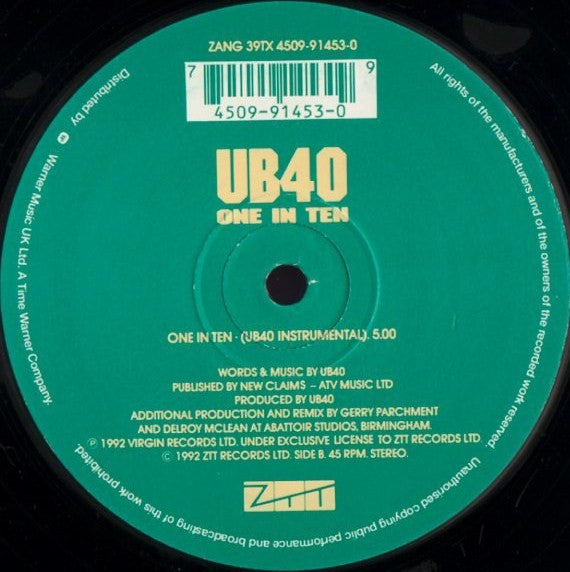 UB40, 808 State : One In Ten (12", RE)
