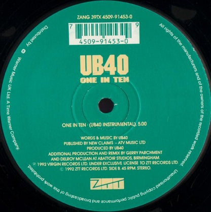 UB40, 808 State : One In Ten (12", RE)