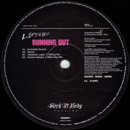Lifelike : Running Out (12", Ltd)
