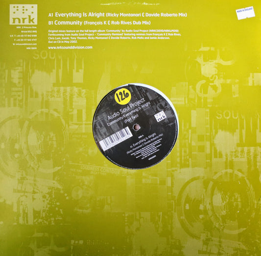 Audio Soul Project : Community / Everything Is Alright (Part Two) (12")