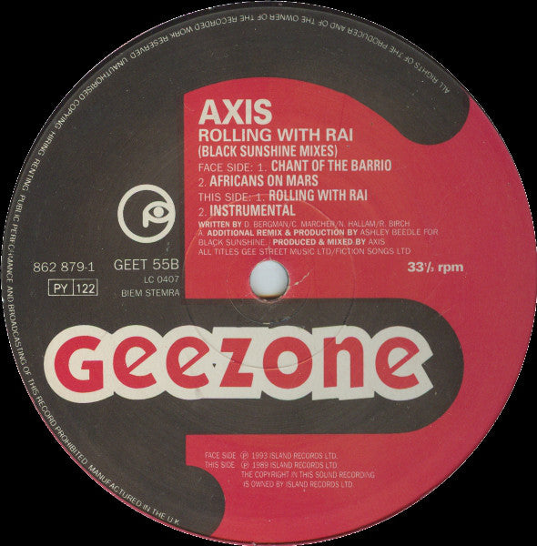 Axis (2) : Rolling With Rai (Black Sunshine Mixes) (12")
