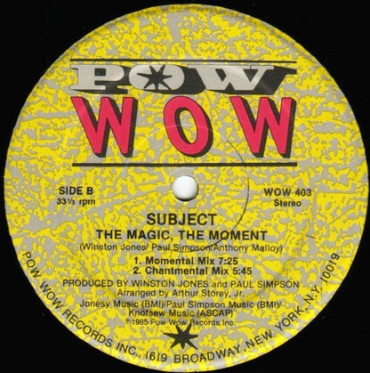 Subject : The Magic, The Moment (12")