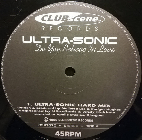 Ultra-Sonic : Do You Believe In Love  (12", One)