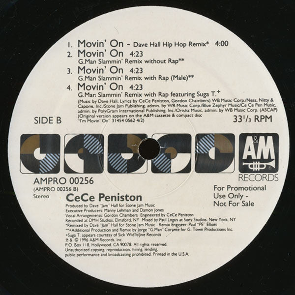 Cece Peniston* : Movin' On (2x12", Single, Promo)
