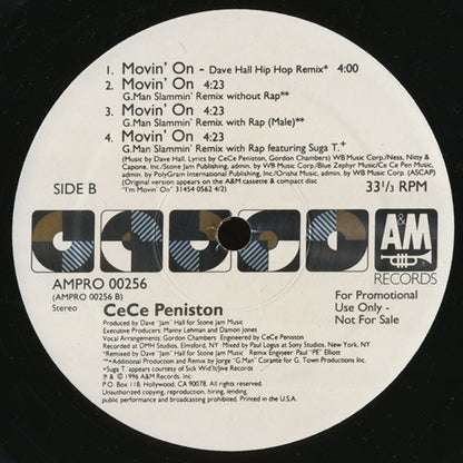 Cece Peniston* : Movin' On (2x12", Single, Promo)