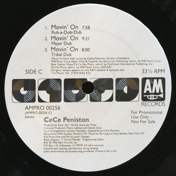 Cece Peniston* : Movin' On (2x12", Single, Promo)