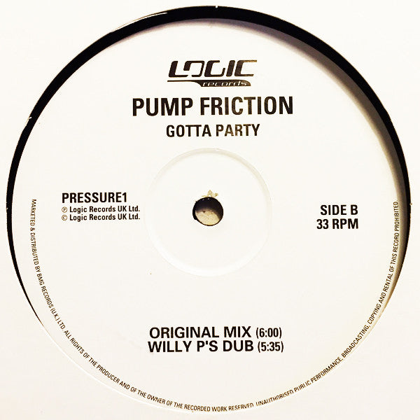 Pump Friction : Gotta Party (12")