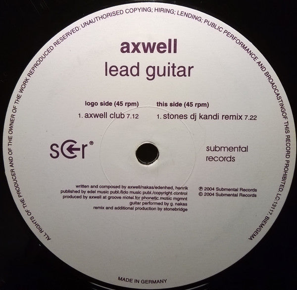 Axwell : Lead Guitar (12")