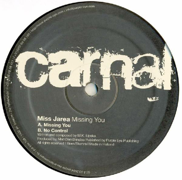 Miss Jarea* : Missing You (12")