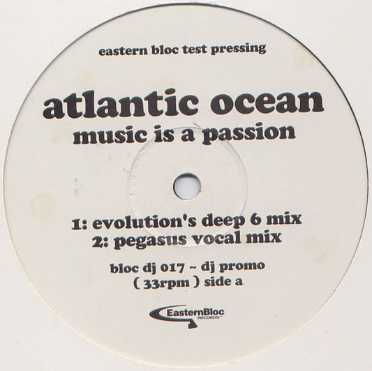 Atlantic Ocean : Music Is A Passion (12", Promo, TP)