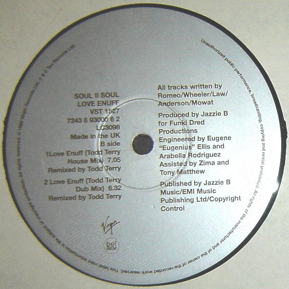 Soul II Soul : Love Enuff (12")