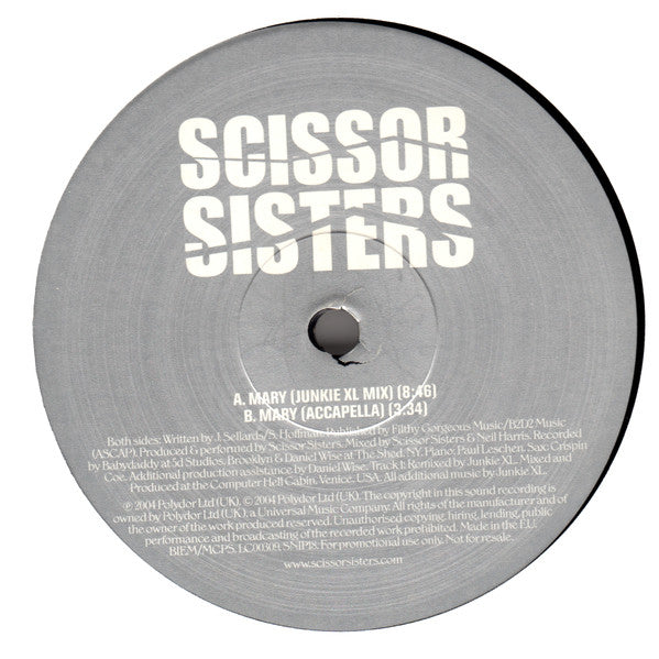 Scissor Sisters : Mary (12", Promo)