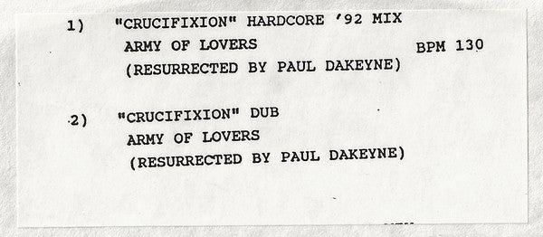 Army Of Lovers : Crucifixion (Paul Dakeyne Remixes) (12", W/Lbl, Sti)