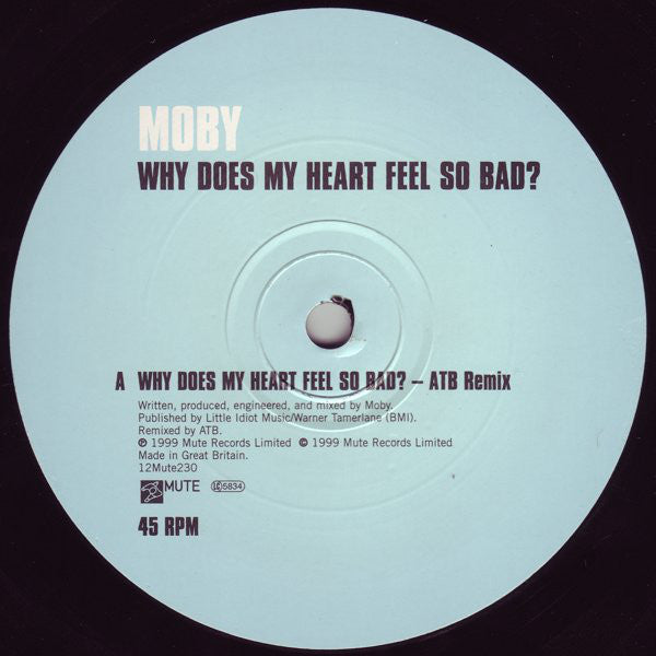 Moby : Why Does My Heart Feel So Bad? (12", Single)