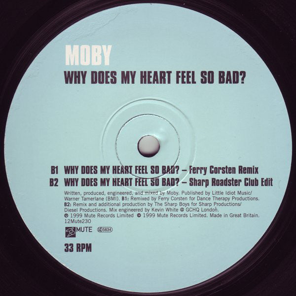 Moby : Why Does My Heart Feel So Bad? (12", Single)