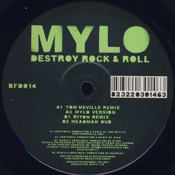 Mylo : Destroy Rock & Roll (12", Single, Ste)