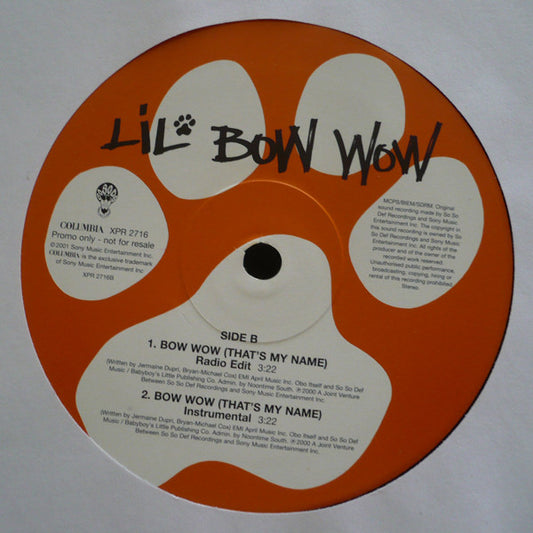 Lil' Bow Wow : Bow Wow (That's My Name) (12", Promo)