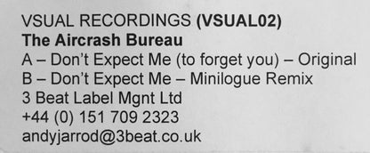 The Aircrash Bureau : Don't Expect Me (To Forget You) (12", Promo, W/Lbl)