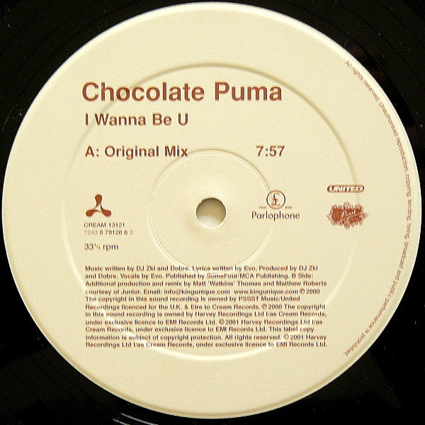 Chocolate Puma : I Wanna Be U (12", Single)