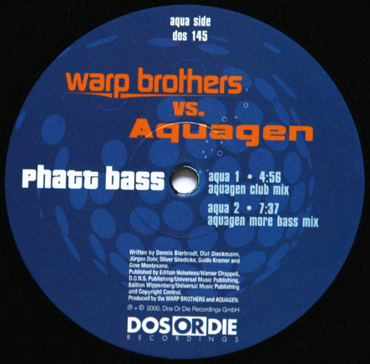 Warp Brothers Vs. Aquagen : Phatt Bass (12")