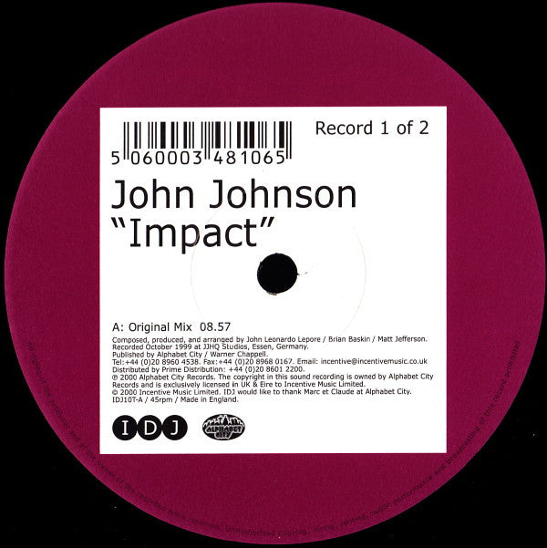John Johnson : Impact (12", 1/2)