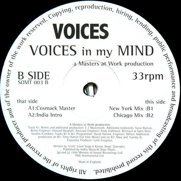 Voices : Voices In My Mind (12")